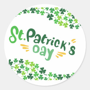 Adesivo Redondo Dia de São Patrício,Trevo,Irlandês 
