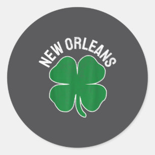 Adesivo Redondo Dia de São Patrício Trevo Nova Orleans La Irlandês