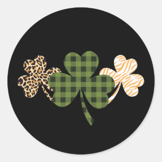 Adesivo Redondo Dia de São Patrício Verde Shamrock Irlandês St Pat