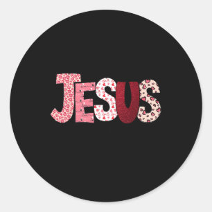 Adesivo Redondo Dia de São Valentim Cristão Jesus Religioso Dia do