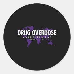 Adesivo Redondo Dia de Sensibilização para a Sobredosagem de Medic