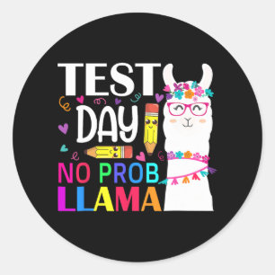 Adesivo Redondo Dia de Teste Sem Prob Llama Llama Professor