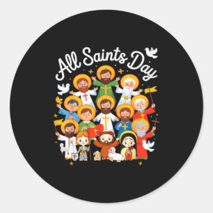 Adesivo Redondo Dia de Todos os Santos Crianças Católicas St Franc