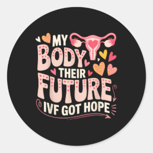 Adesivo Redondo Dia de Transferência de Fiv Surrogacy Gravidez Mãe