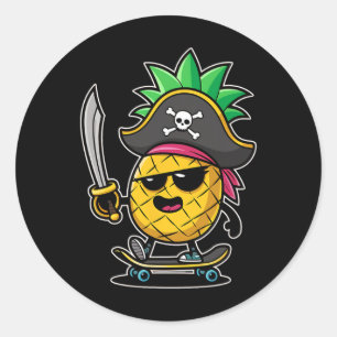 Adesivo Redondo Dia Divertido de Falar como um Pirata - Abacate de