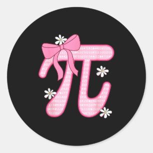 Adesivo Redondo Dia Divertido do Pi Espiral Pi Matemática Coquete