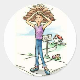 Adesivo Redondo Dia do Cabelo Mau