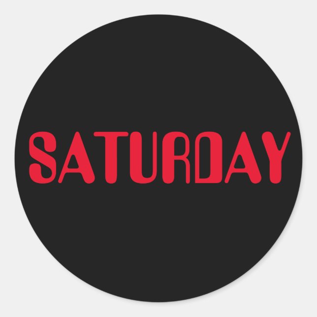 Adesivo Redondo Dia do Calendário por Janz Sábado Negro (Frente)