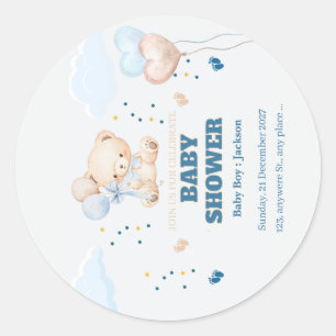 ADESIVO REDONDO DIA DO CHÁ DE BEBÊ PERSONALIZADO