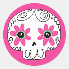 Adesivo Redondo Dia do Crânio dos Mortos