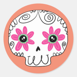 Adesivo Redondo Dia do Crânio dos Mortos