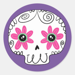 Adesivo Redondo Dia do Crânio dos Mortos