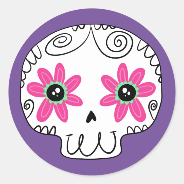 Adesivo Redondo Dia do Crânio dos Mortos (Frente)