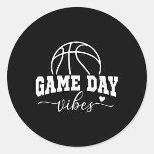 Adesivo Redondo Dia do jogo de basquete vence jogo de basquete