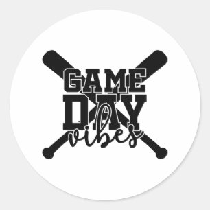 Adesivo Redondo Dia do Jogo Viba Impressão de Basebol
