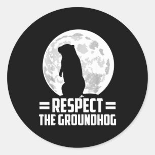 Adesivo Redondo Dia do Marmota Respeite o Marmota