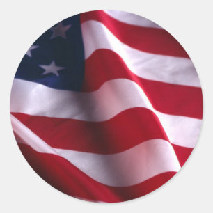 Adesivo Redondo Dia do Veterano Obrigado, Bandeira Patriótica Ame