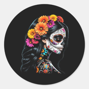 Adesivo Redondo Dia Dos Mortos La Catrina Dia Do Governo