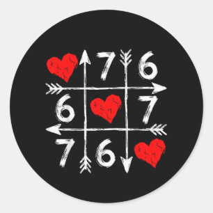 Adesivo Redondo Dia dos Namorados 67 Seis Sete Meme Amor 6 7 Coraç