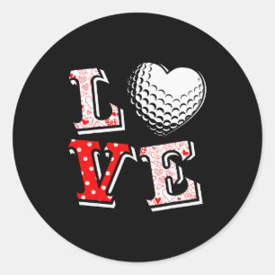 Adesivo Redondo Dia dos Namorados Amor Golfe Coração Dia dos Namor