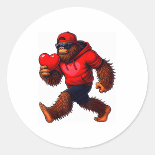 Adesivo Redondo Dia dos Namorados Bigfoot Coração Funny Sungles Sa