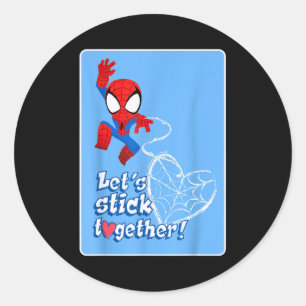 Adesivo Redondo Dia dos Namorados Marvel Spider-man Vamos Ficar Ju