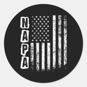 Adesivo Redondo Dia dos Pais de Napa Bandeira Americana 4 de Julho