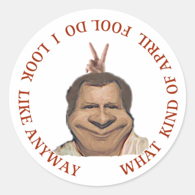 Adesivo Redondo Dia dos tolos de abril (Frente)