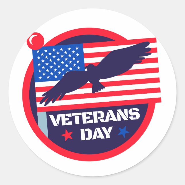 Adesivo Redondo Dia dos Veteranos (Frente)