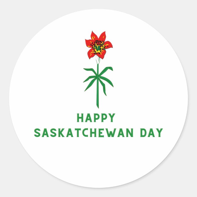 ADESIVO REDONDO DIA FELIZ DE SASKATCHEWAN (Frente)
