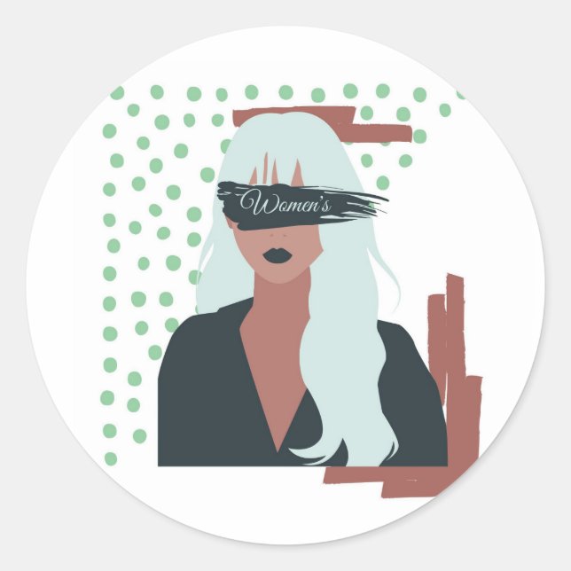 Adesivo Redondo Dia Internacional da Mulher (Frente)