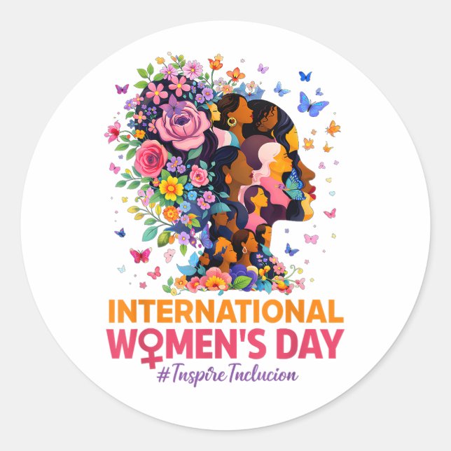 Adesivo Redondo Dia Internacional da Mulher (Frente)