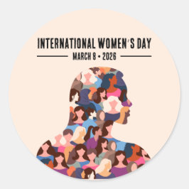 Adesivo Redondo Dia Internacional da Mulher