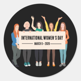 Adesivo Redondo Dia Internacional da Mulher