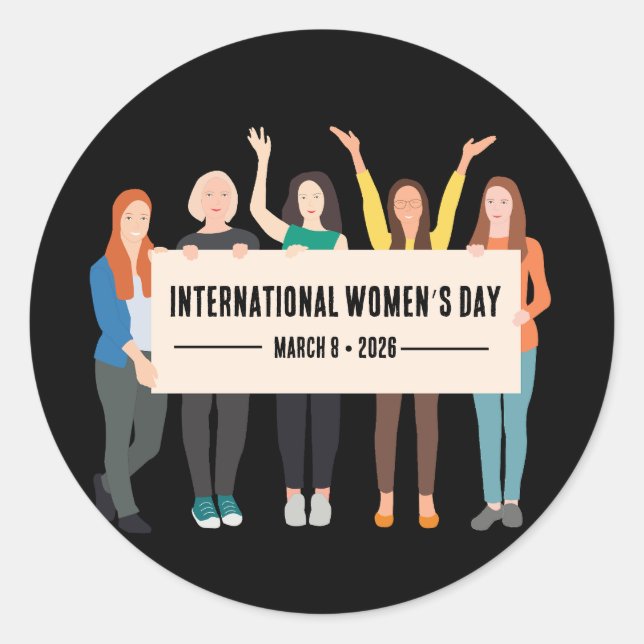 Adesivo Redondo Dia Internacional da Mulher (Frente)
