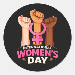 Adesivo Redondo Dia Internacional da Mulher 8 de Março