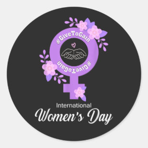 Adesivo Redondo Dia Internacional da Mulher 8 de Março