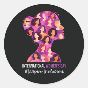 Adesivo Redondo Dia Internacional da Mulher 8 de Março