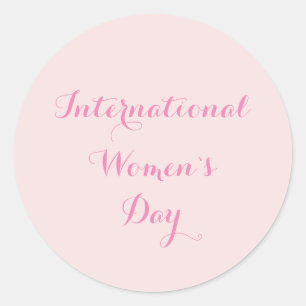 Adesivo Redondo Dia Internacional da Mulher Rosa Bege