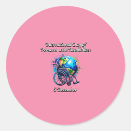 Adesivo Redondo Dia Internacional das Pessoas com Deficiência