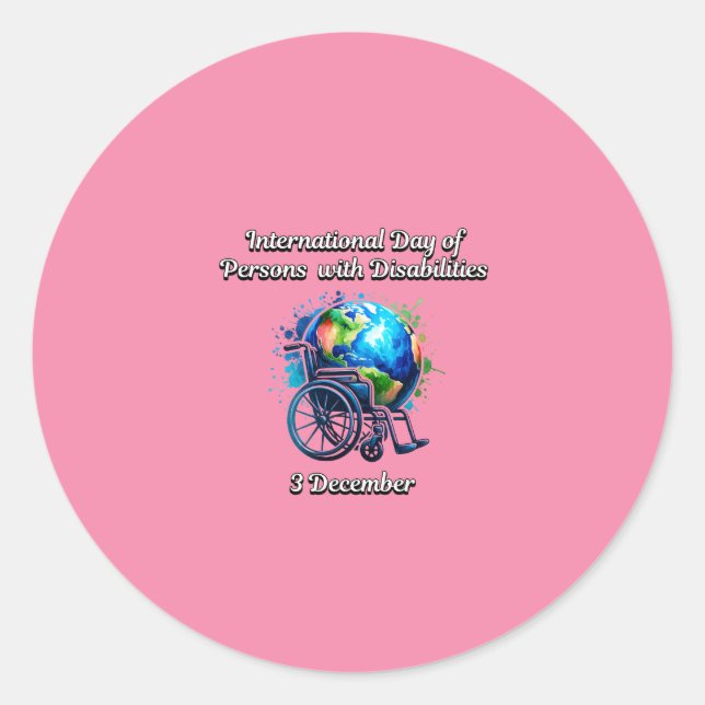 Adesivo Redondo Dia Internacional das Pessoas com Deficiência (Frente)