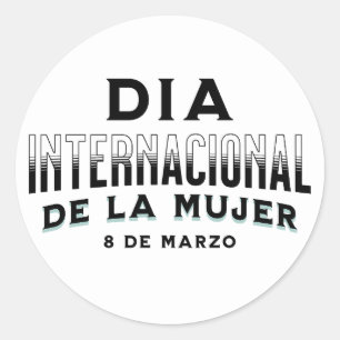 Adesivo Redondo Día Internacional de la Mujer   Dia da Mulher