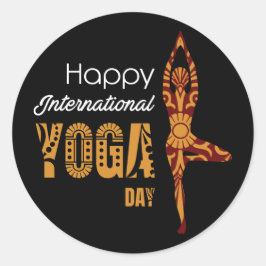 Adesivo Redondo Dia Internacional do Ioga