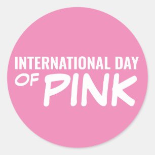 Adesivo Redondo Dia Internacional do Rosa