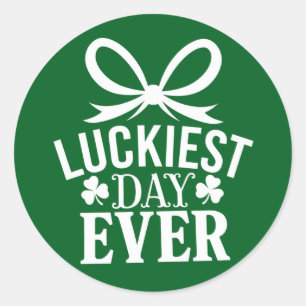 Adesivo Redondo Dia Mais Sortudo de Sempre St Patricks Day Irlandê