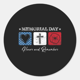 Adesivo Redondo Dia Memorial 2022 Veteranos Dia dos Eua Bandeira V
