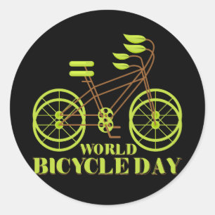 Adesivo Redondo Dia Mundial da Bicicleta