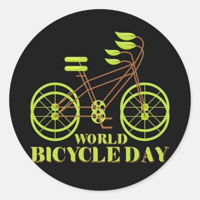 Adesivo Redondo Dia Mundial da Bicicleta (Frente)