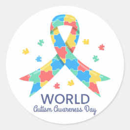 Adesivo Redondo Dia Mundial da Consciência do Autismo