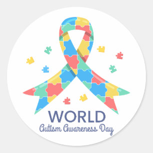 Adesivo Redondo Dia Mundial da Consciência do Autismo